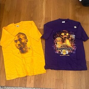Los Angeles Lakers Championship T-Shirts - Yellow & Purple + Kobe Bryant Tee New